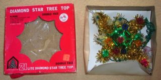 vintage Christmas tree topper with lights