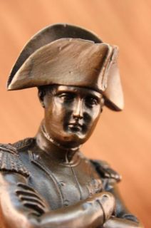 Vintage RARE Signed Bronze Napoleon Bonaparte Bust Statue Sculpture 