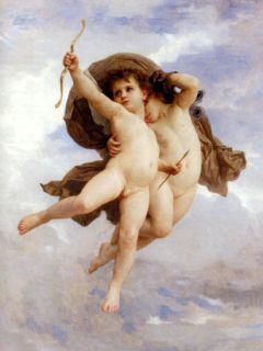 Angels Cupid Love by w Bouguereau Canvas Repro Medium