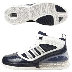New Adidas Rapid Bounce Basketball Shoes White Navy Men