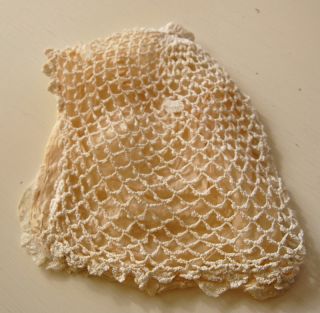 Magnificent Antique Crochet Baby Bonnet with Silk Lining
