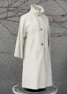 Vintage Bonnie Cashin 1970s White Leather Coat