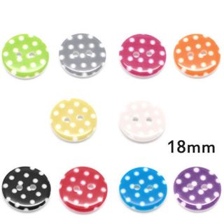   Dot 2 Holes Resin Sewing Buttons Scrapbooking 18mm Knopf Bouton
