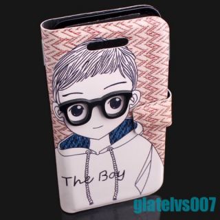 Pink Cute PU Leather Cartoon Wallet Bag Purse Case for IPHONE5 4G 4S 