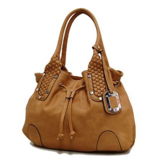 Fashion Braided Design Single Tone 2 Strap Shoulder Handbag Purse New 