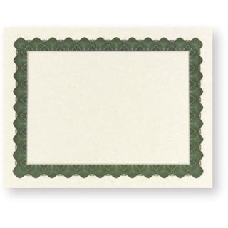 Metallic Green Certificate Border Paper Stock ACB342