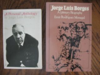 Lot of 2 Jorge Luis Borges Books Personal Anthology