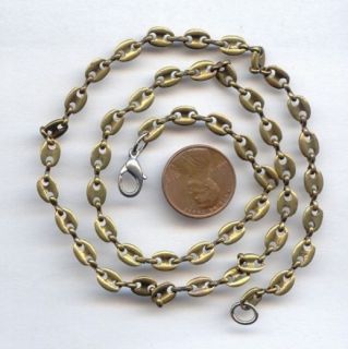 Vintage Brass Gucci Link Chain 20 inch Necklace V889