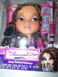 Bratz All Glammed Up Funky Fashion Makeover Styling Head Brown Hair 