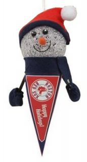 Boston Red Sox Light Up Snowman with Pennant Christmas Ornament