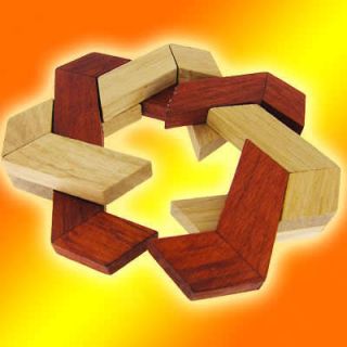   Hexagon Solid Wood Construction Wooden Brain Teaser Puzzle Toy