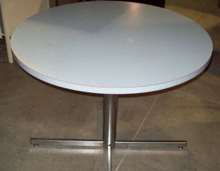 Round Grey Laminate Breakroom Table 36