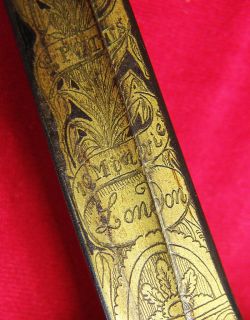   London Silver Hilted Small Sword Brander & Potts Gilt etched Blade