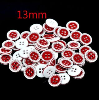    White 4 Holes Resin Sewing Buttons Scrapbooking 13mmDia Knopf Bouton