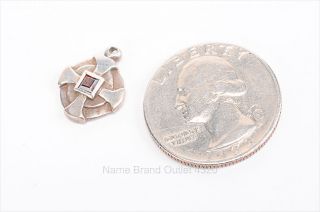 Lb Lee Brevard Sterling 925 Circle Maltese Cross Crystal Earring Charm 