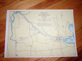 Brewerton Oneida River New York Chart Map C1948