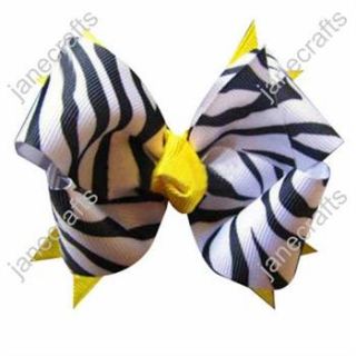   Zebra Baby Girl Toddler Fashion Spike Hair Bows 12pcs Mixed in 6 Color