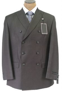 New Mens Sean John Double Breasted Charcoal Gray Suit