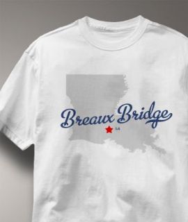 Breaux Bridge Louisiana La Map Souvenir T Shirt XL