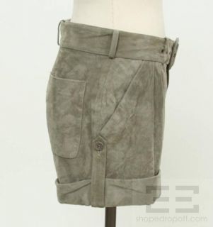 Boy By Band Of Outsiders Taupe Suede Cuffed Belted Shorts Size 1