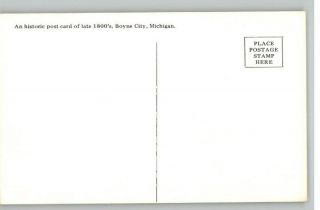 Postcard 1800s Lake Street Scene Boyne City Michigan