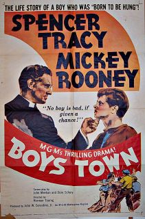 Boys Town Spencer Tracy Mickey Rooney Classic Original 27x41 1 Sheet 