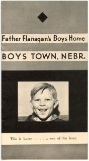   FLANAGAN ORIGINAL 1940s SIGNED CARD + VINTAGE 1940s BOYS TOWN PAMPHLET