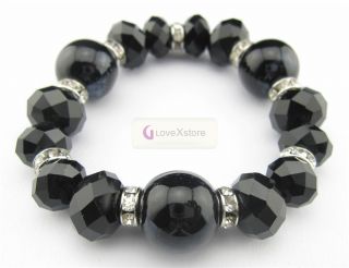 Crystals Bracelets Black w 3PEARLS Crystal Bracelet Cubic Zirconia 