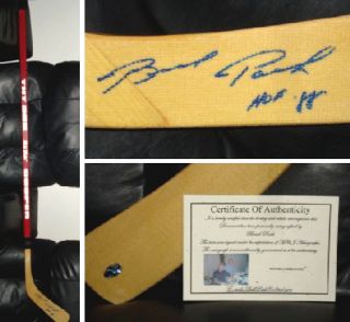 Brad Park Autographed Hockey Stick Bruins w Proof