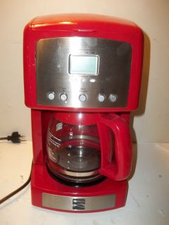   Cup Programmable Fast Brew Coffee Maker Pot Red Stainless Steel