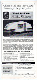   Vintage Ad Bellaire Tent camper Trailers Camping Bradenton FL