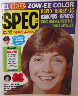   Magazine Aug 1971 David Cassidy, Brady Bunch, Jackson Five, Osmonds