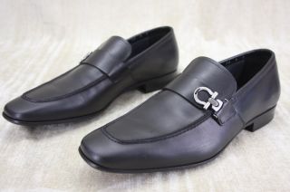 Salvatore Ferragamo Bramante Black Leather Penny Loafers Shoes 9 $595 