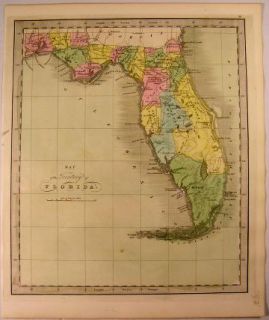 map of the territory of florida issued 1842 brattleboro vermont