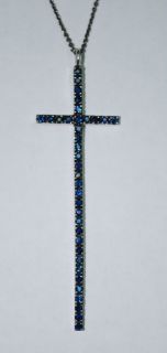 Carol Brodie Rarities Blue Sapphire Cross Pendant