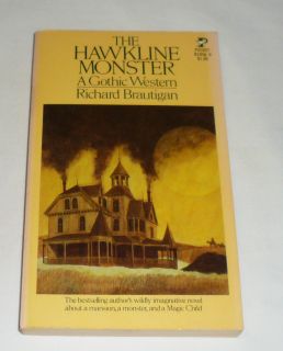1976 Richard Brautigan THE HAWKLINE MONSTER ~ Pocket Books 81956 9