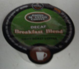 80 Keurig Vue Green Mountain Coffee  Breakfast Blend Decaf  Light 