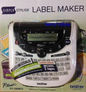 New Brother P Touch PT 1290BT3 Electronic Label Maker + 2 Tape Rolls 