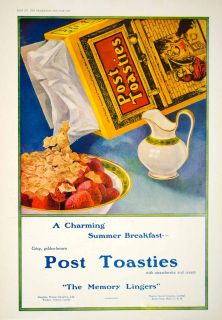 1911 Ad Post Toasties Cereal Battle Creek Michigan Breakfast 