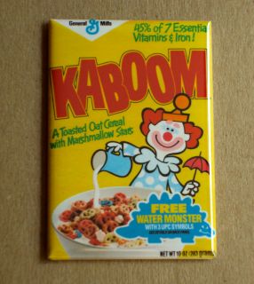 Kaboom Cereal Box Fridge Magnet Clown Circus Breakfast 80s Vintage 