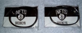 Two Brooklyn Nets Wristbands NBA Basketball Silicone Rubber Bracelet 