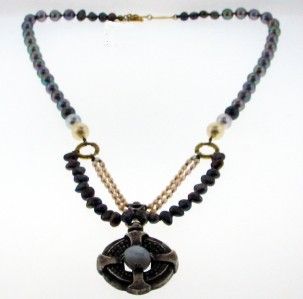 Lee Brevard 18K Sterling Sapphire Diamond Pearl Necklace w Appraisal 
