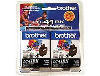 Twin Pack Brother LC41BK Black Ink Cartridge for DCP 110c Intellifax 