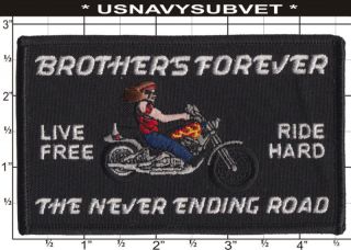 Live Free Ride Hard Patch Brothers Forever Made in USA