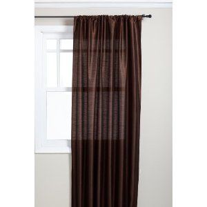 Faux Silk Curtain Panels Rod Pocket 56 x 84 Brown