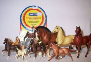 Lot of 10 Miniature Model Horses including Breyer Stablemates