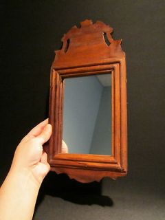 Vintage Antique Style Small Wood Fretwork Chippendale Mirror Looking 