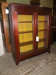 antique 2 door bookcase cabinet with wavy glass time left $ 624 99 buy 