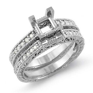   Engagement Diamond VS2 Wedding Ring Bridal Set Platinum 0 25ct
