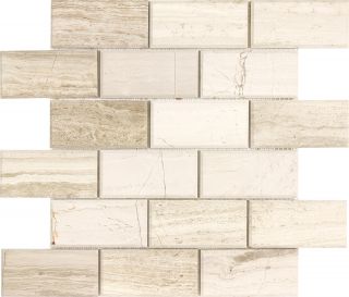 Kitchen Bathroom Brick Beveled Wooden White Polished Marble Stone 